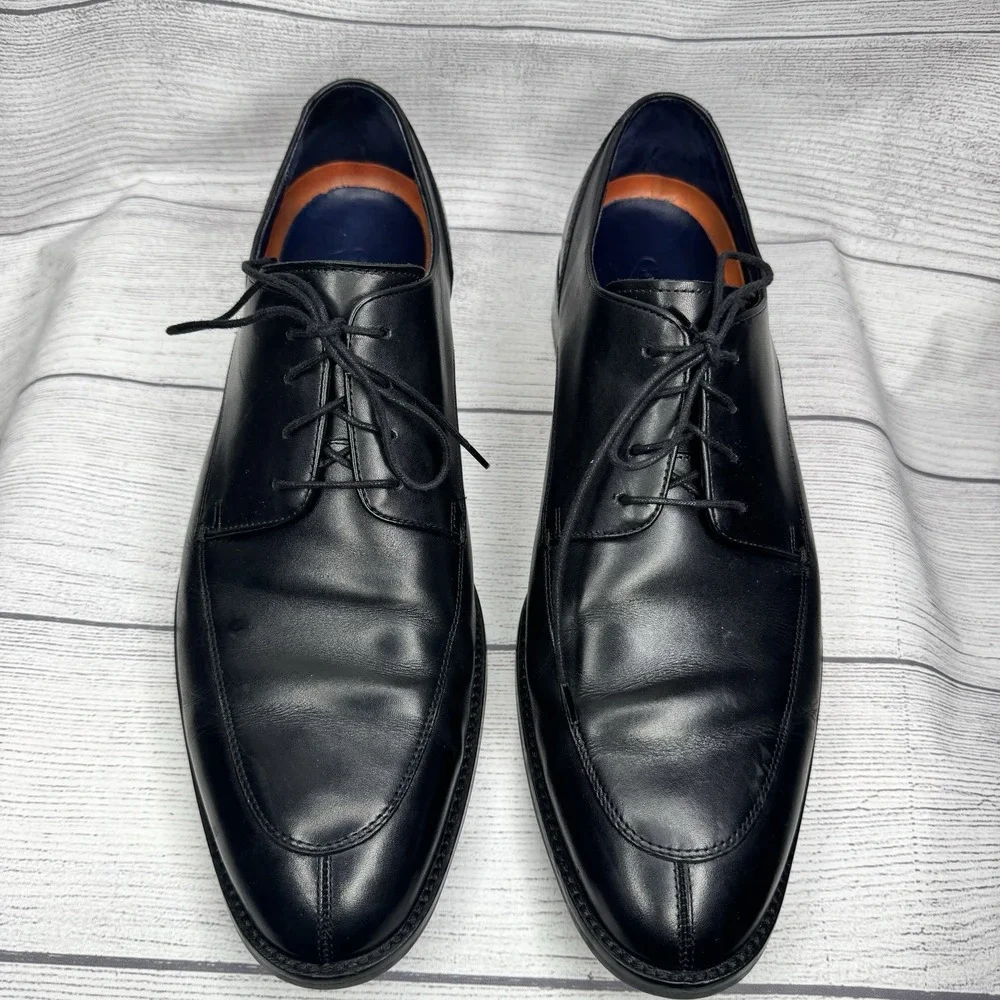 Cole Haan Lenox Hill Mens Size 11.5M Split Toe Oxford Black Leather Shoes C11627